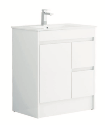 KDK 750mm Floor Standing Unit 100% Waterproof Pvc Gloss White